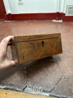 Rare Coffret À Thé Bois Précieux Sorrente XIX