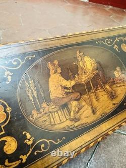 Rare Coffret À Thé Bois Précieux Sorrente XIX