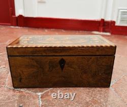 Rare Coffret À Thé Bois Précieux Sorrente XIX