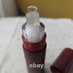 Rare Flacon A Sels Double XIXè Napoléon III Cristal Etui en Cuir Palais Royal