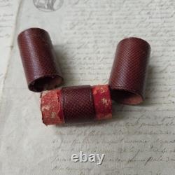 Rare Flacon A Sels Double XIXè Napoléon III Cristal Etui en Cuir Palais Royal