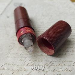 Rare Flacon A Sels Double XIXè Napoléon III Cristal Etui en Cuir Palais Royal