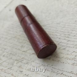 Rare Flacon A Sels Double XIXè Napoléon III Cristal Etui en Cuir Palais Royal