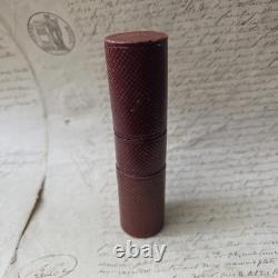 Rare Flacon A Sels Double XIXè Napoléon III Cristal Etui en Cuir Palais Royal