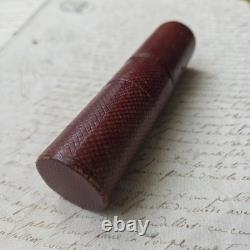 Rare Flacon A Sels Double XIXè Napoléon III Cristal Etui en Cuir Palais Royal