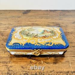 Rare Grande Boîte à Bijoux en Porcelaine de Style Sèvres Signée LUC Fin XIXe
