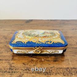 Rare Grande Boîte à Bijoux en Porcelaine de Style Sèvres Signée LUC Fin XIXe