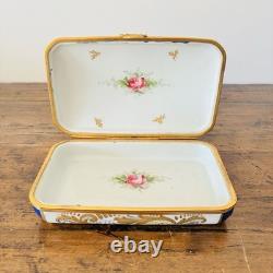 Rare Grande Boîte à Bijoux en Porcelaine de Style Sèvres Signée LUC Fin XIXe
