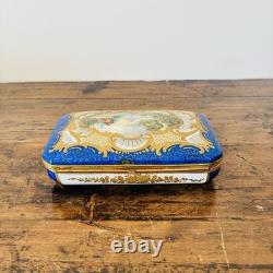 Rare Grande Boîte à Bijoux en Porcelaine de Style Sèvres Signée LUC Fin XIXe