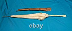 Rare Ombrelle ancienne XIXe Marquise pliante Pièce de Collection Signée TBE