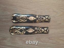 Rare Paire de Plaquettes XIXe Écaille de Tortue & Marqueterie Boulle Laiton