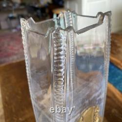 Rare ancien Vase Napoleon 3 XIXe cristal bronze style empire Haut Max 28,5 cm