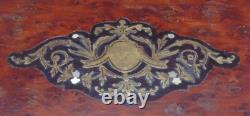 Rare magnifique ancien coffret a bijoux marqueterie NAP III très fin détail XIX