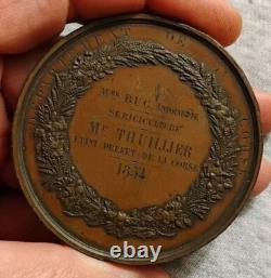 Rare médaille XIXe DEPARTEMENT DE LA CORSE signée Dantzell 1854 Napoléon III