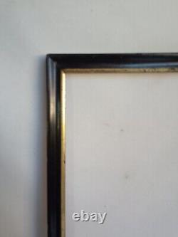 Rare paire de cadres laqués noir Napoléon III feuillure 47,6 x 32,7 cm XIXe