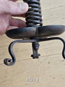 Rat De Cave Bougeoir Fer Forge XIX napoleon III Viollet Le Duc era Haute Epoque