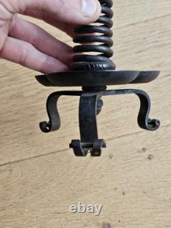 Rat De Cave Bougeoir Fer Forge XIX napoleon III Viollet Le Duc era Haute Epoque