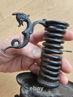 Rat De Cave Bougeoir Fer Forge XIX napoleon III Viollet Le Duc era Haute Epoque