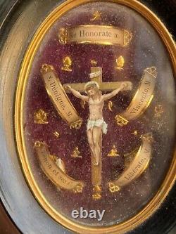 Reliquaire nombreuses Reliques & Cadre Napoléon III & Relique & Saints & XIXe