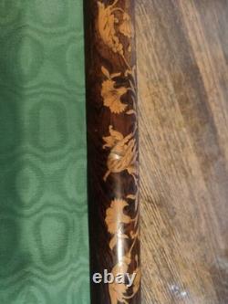 Rideau de calèche /Fiacre Charles X Marqueterie, Rideau soie chamoirée XIX Ème