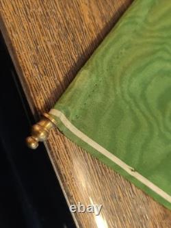 Rideau de calèche /Fiacre Charles X Marqueterie, Rideau soie chamoirée XIX Ème