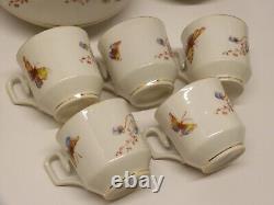 -SERVICE A CAFE PORCELAINE NAPOLEON III XIXe VERSEUSE SUCRIER POT A LAIT D