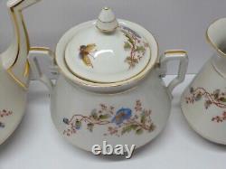 -SERVICE A CAFE PORCELAINE NAPOLEON III XIXe VERSEUSE SUCRIER POT A LAIT D