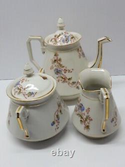 -SERVICE A CAFE PORCELAINE NAPOLEON III XIXe VERSEUSE SUCRIER POT A LAIT D