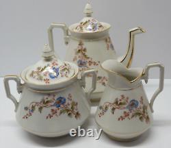 -SERVICE A CAFE PORCELAINE NAPOLEON III XIXe VERSEUSE SUCRIER POT A LAIT D