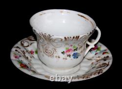 SUPERBE DEJEUNER, GRANDE TASSE ET SOUCOUPE PORCELAINE DE PARIS XIXe NAPOLEON III