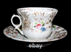 SUPERBE DEJEUNER, GRANDE TASSE ET SOUCOUPE PORCELAINE DE PARIS XIXe NAPOLEON III
