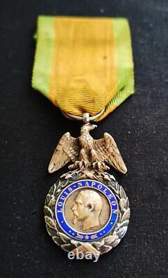 SUPERBE MÉDAILLE MILITAIRE NAPOLÉON III SECOND EMPIRE 19e XIXe SIÈCLE 2ème Type