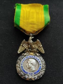 SUPERBE MÉDAILLE MILITAIRE NAPOLÉON III SECOND EMPIRE 19e XIXe SIÈCLE 2ème Type