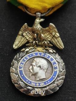 SUPERBE MÉDAILLE MILITAIRE NAPOLÉON III SECOND EMPIRE 19e XIXe SIÈCLE 2ème Type