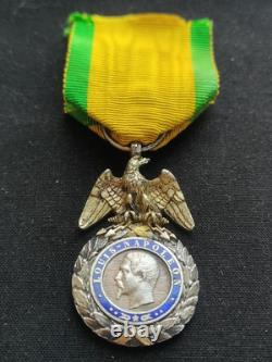 SUPERBE MÉDAILLE MILITAIRE NAPOLÉON III SECOND EMPIRE 19e XIXe SIÈCLE 2ème Type
