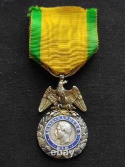SUPERBE MÉDAILLE MILITAIRE NAPOLÉON III SECOND EMPIRE 19e XIXe SIÈCLE 2ème Type