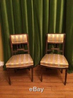 Salon de style Louis XVI canapé, chaises et fauteuils, époque Napoléon III, XIXe