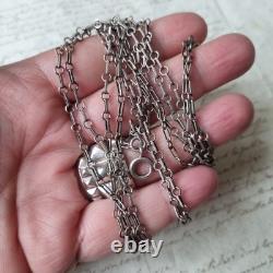 Sautoir Argent XIXè Ancien Long Collier 140 cm 19thC Silver Necklace