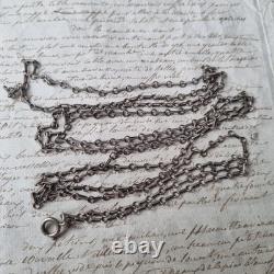 Sautoir Argent XIXè Ancien Long Collier 140 cm 19thC Silver Necklace