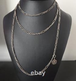 Sautoir Argent XIXè Ancien Long Collier 146 cm 19thC Silver Necklace