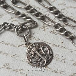 Sautoir Argent XIXè Ancien Long Collier 146 cm 19thC Silver Necklace