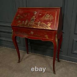 Secrétaire dos d'âne XIXe Napoléon III rehaussé de décors chinois L9503