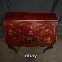 Secrétaire dos d'âne XIXe Napoléon III rehaussé de décors chinois L9503