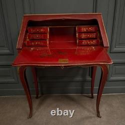 Secrétaire dos d'âne XIXe Napoléon III rehaussé de décors chinois L9503