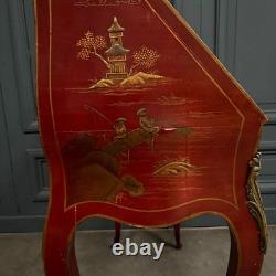 Secrétaire dos d'âne XIXe Napoléon III rehaussé de décors chinois L9503