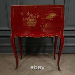 Secrétaire dos d'âne XIXe Napoléon III rehaussé de décors chinois L9503