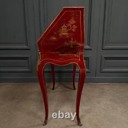 Secrétaire dos d'âne XIXe Napoléon III rehaussé de décors chinois L9503