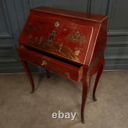 Secrétaire dos d'âne XIXe Napoléon III rehaussé de décors chinois L9503