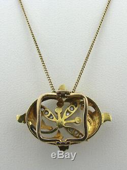Serre-collier ou pendentif XIX è Napoléon III or 18 K perles roses de diamants