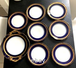 Service à dessert D & C France (ancien Bernardaud) cobalt OR XIX Napoléon III